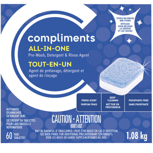 Compliments Automatic Dishwasher Detergent Tabs 60 EA