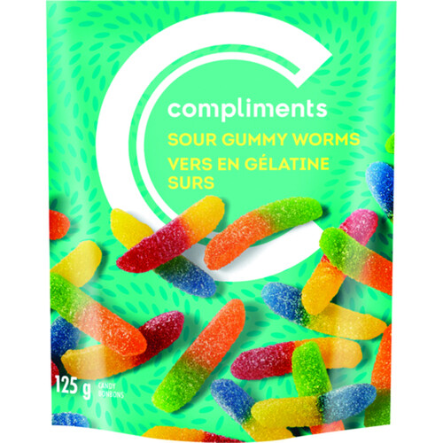 Compliments Gummy Worms Sour Neon 125 g