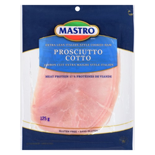 Mastro Prosciutto Cotto Sliced Meat Extra Lean Cooked Ham 125 g