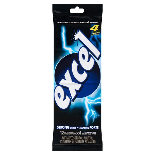 Excel Gum Sugar Free Strong Mint 4 Pack 1 EA 