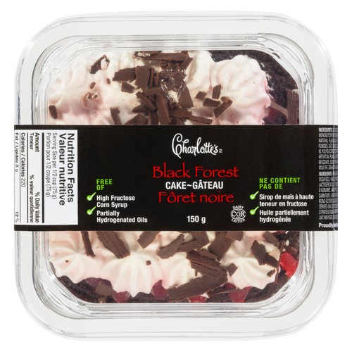 Charlotte's Single Serve Cake Black Forest 150 g (frozen)