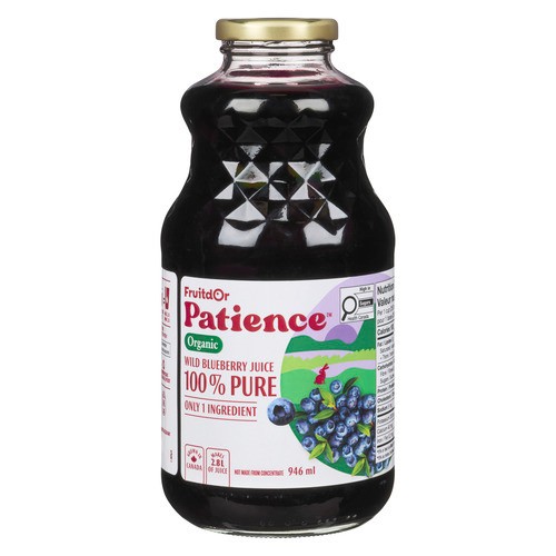 Patience Fruit & Co. Organic No Sugar Added Pure Juice Wild Blueberry 946 ml