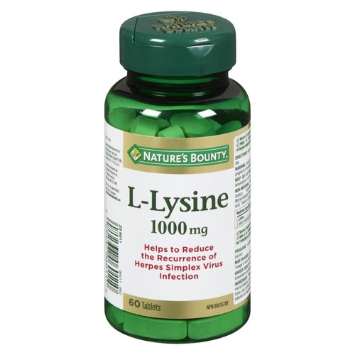 Nature's Bounty L-Lysine 1000 mg Tablets 60 Count