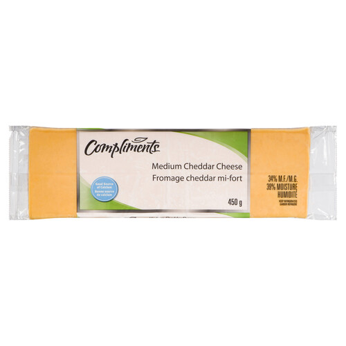 Compliments Medium Cheddar Cheese 450 g