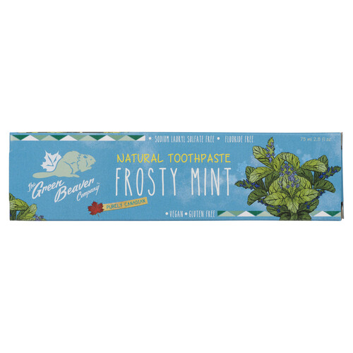 The Green Beaver Company Gluten-Free Vegan Natural Toothpaste Frosty Mint 75 ml