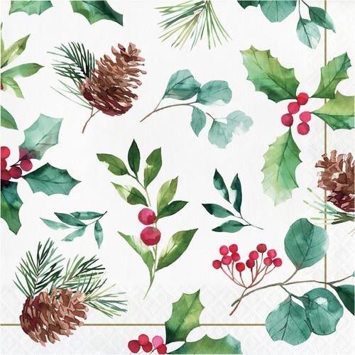 Creative Converting Napkin Lunch Chic Holiday 16 Count