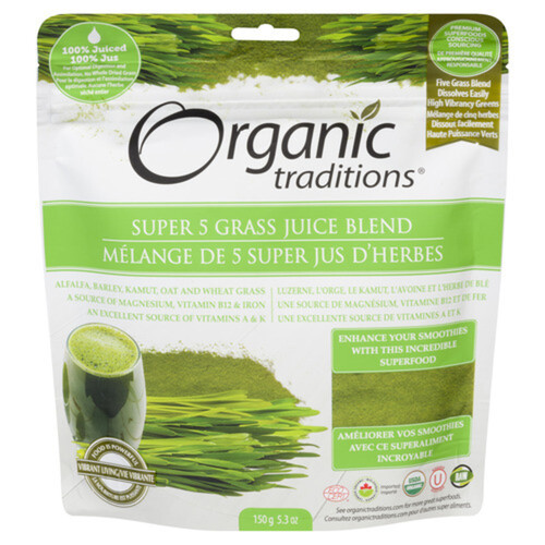 Organic Traditions Juice Blend Super 5 Grass 150 g