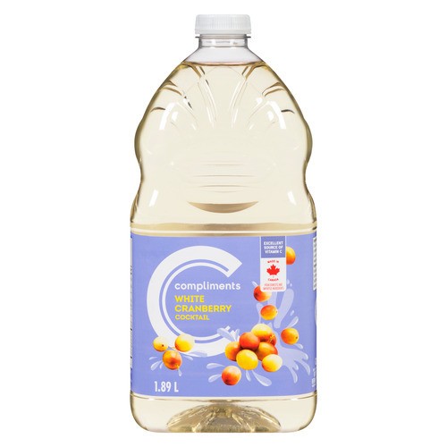 Compliments Juice White Cranberry Cocktail 1.89 L (bottle)