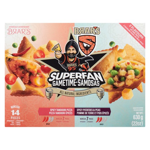 Brar's Frozen Samosas Superfan Gametime Spicy Tandoori Pizza 630 g