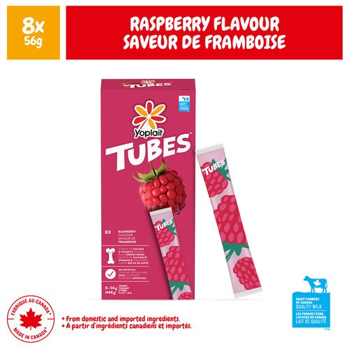 Yoplait Yogurt Tubes Raspberry 8 x 56 g