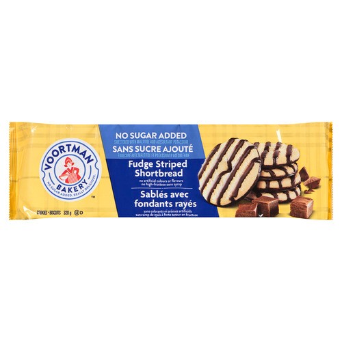 Voortman No Sugar Added Cookies Fudge Striped Shortbread 320 g