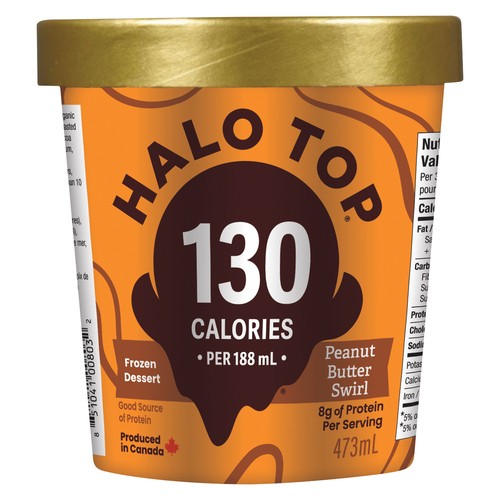 Halo Top Frozen Dairy Dessert Peanut Butter Swirl 473 ml