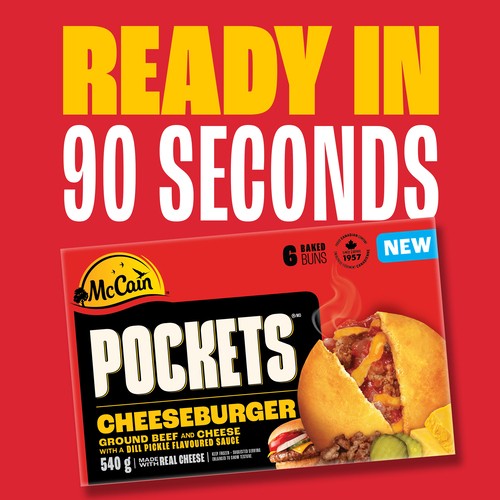 McCain Frozen Pockets Cheeseburger 6 x 90 g