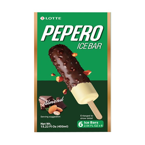Lotte Pepero Almond Ice Cream Bar 6 x 75 ml