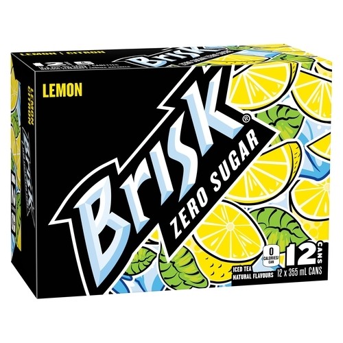 Brisk Zero Sugar Iced Tea Lemon 12 x 355 ml (cans)