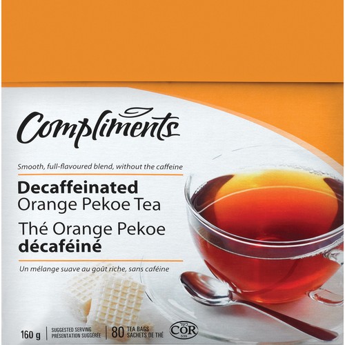 Compliments Decaffeinated Pekoe Tea Orange  80 EA