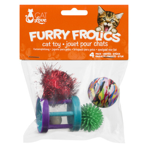 Cat Love Furry Frolics Cat Toy 4 Pack