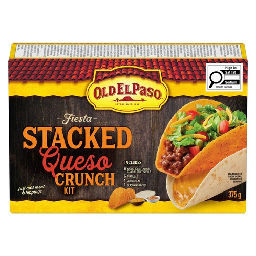 Old El Paso Crunch Kit Stacked Queso 375 g