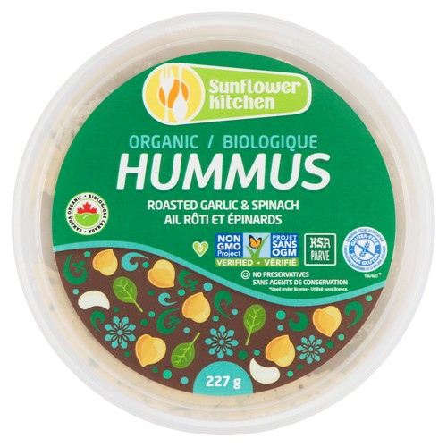 Sunflower Kitchen Hummus Roast Garlic & Spinach 227 g