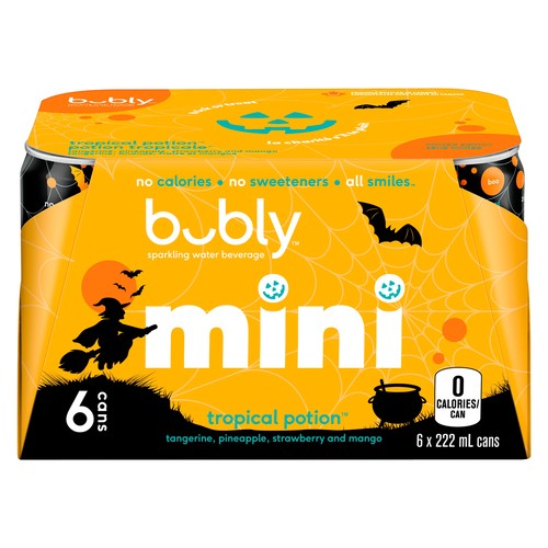 Bubly Mini Sparkling Water Tropical Potion 6 x 222 ml (cans)