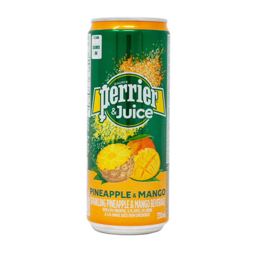 Perrier Sparkling Water Pineapple & Mango 6 x 330 ml (cans)