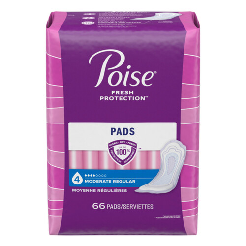 Poise Bladder Protection Pads Moderate Regular Length 66 Count