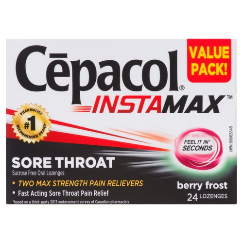 Cepacol Instamax Sugar Free Berry Lozenges 24 Pack