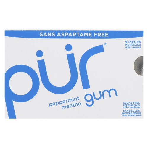 Pur Gum Sugar-Free Chewing Gum Peppermint 9 Pieces 12.6 g