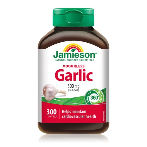 Jamieson Odourless Garlic 500 mg Softgels 300 Count