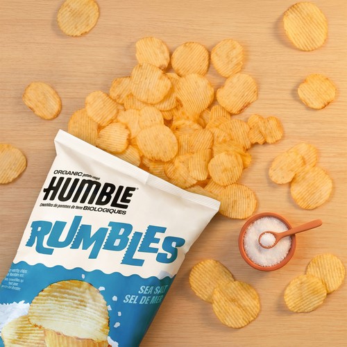 Humble Rumbles Ripple Organic Potato Chips Sea Salt 135 g