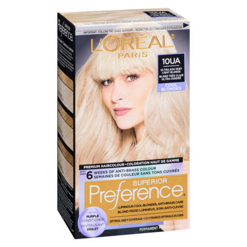 L'Oréal Hair Colour Superior Preference 10UA Ultra Ash Very Light Blonde 1 Box