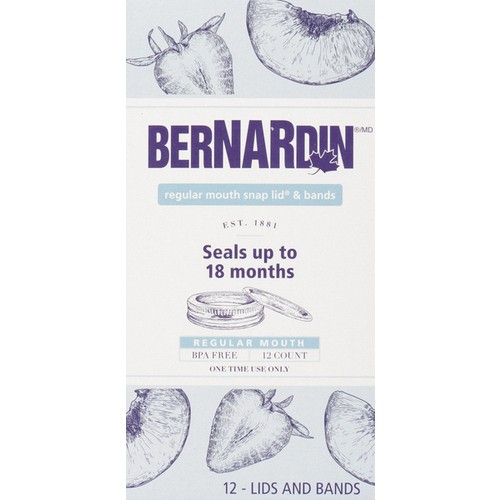 Bernardin Lids Regular Mouth 12 Lids & Bands