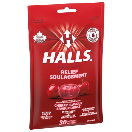 Halls Mentho-Lyptus Cough Drops Cherry Flavour 30 Lozenges