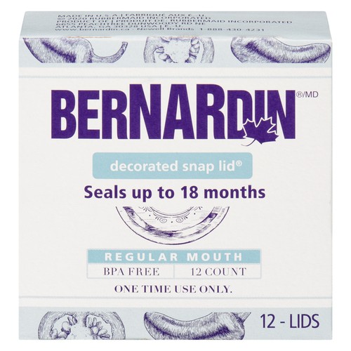 Bernardin Snap Lid Regular Mouth Decorated 12 Pack