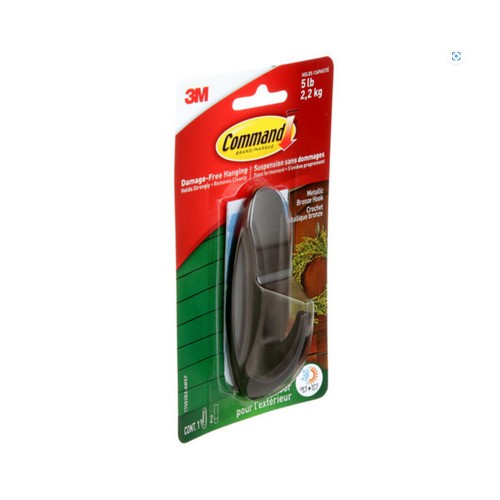 Command Metallic Bronze Hook Large 1 EA