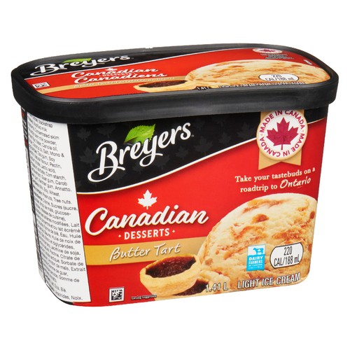 Breyers Canadian Desserts Butter Tart Light Ice Cream Locally Inspired 1.41 L