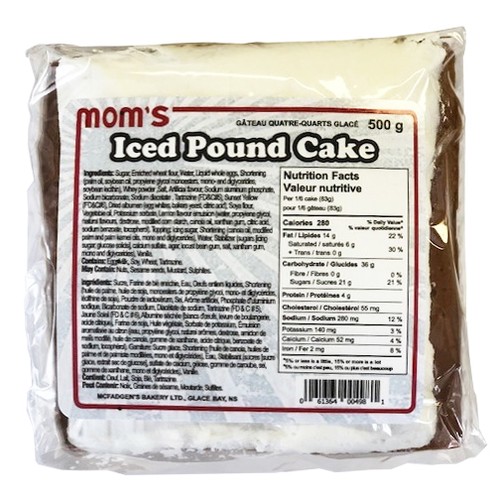 McFadgen's Bakery Pound Cake Iced 500 g (frozen)