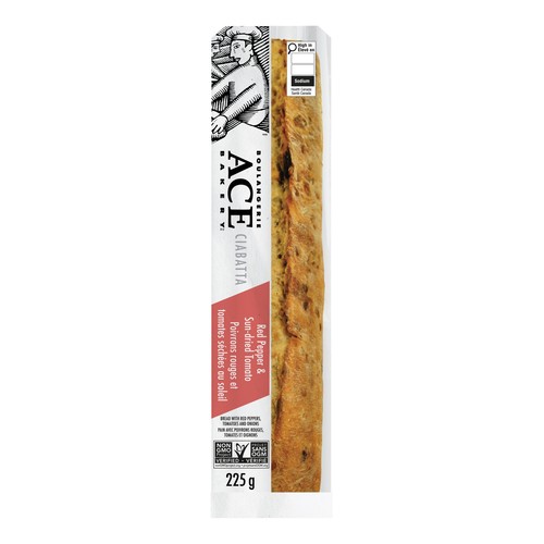ACE Bakery Ciabatta Bread Red Pepper And Sun-Dried Tomato 225 g