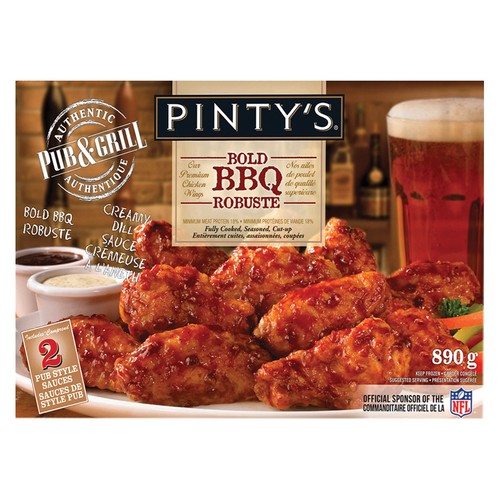 Pinty's Pub & Grill Frozen Barbeque Wings 890 g