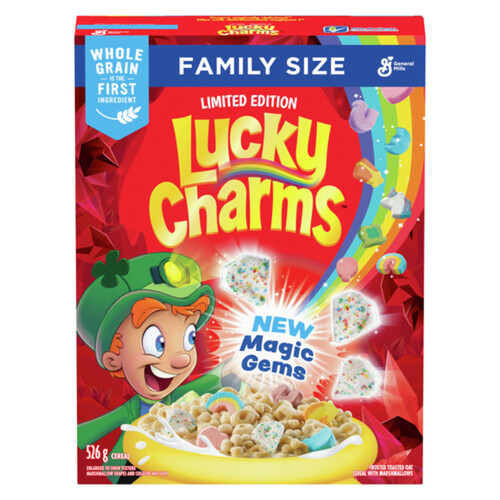 Lucky Charms Cereal Whole Grains Marshmallows Family Size 526 g