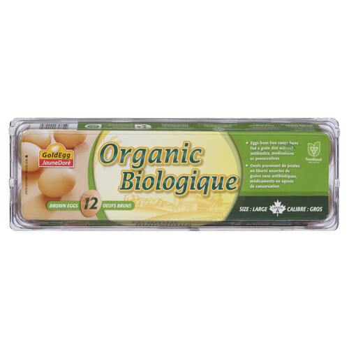 Gold Egg Organic Brown Eggs Large 12 Count