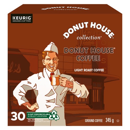 Donut House Coffee Pods Regular Light Roast 30 K-Cups 345 g