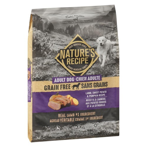 Nature's Recipe Grain-Free Adult Dry Dog Food Lamb Sweet Potato & Pumpkin 5.4 kg