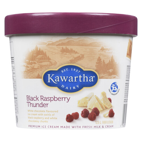 Kawartha Dairy Ice Cream Black Raspberry Thunder 1.5 L