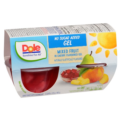 Dole Mixed Fruit In Cherry Gel 4 x 123 g
