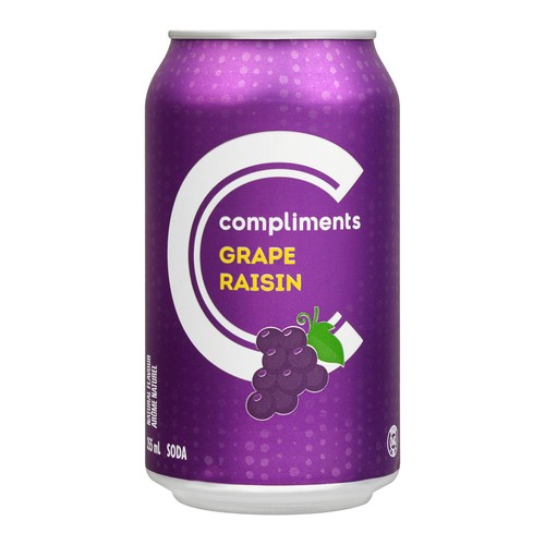 Compliments Soft Drink Grape 355 ml
