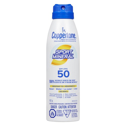 Coppertone Sport Mineral Sunscreen Spray SPF 50 142 g
