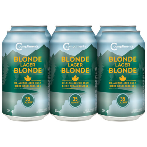 Compliments De-Alcoholized Beer Blonde Lager 6 x 355 ml (cans)