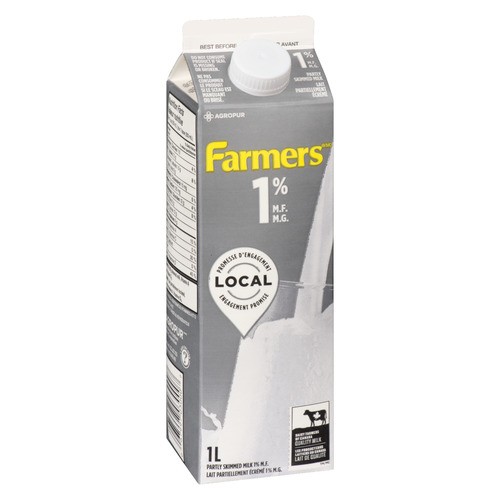 Farmers 1% Milk Partly Skimmed  1 L