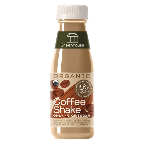 Greenhouse Organic Coffee Shake 300 ml (bottle)